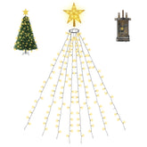 Salcar 3m LED Weihnachtsbaum-Lichterkette mit 10 Girlanden, Sternspitze & 360 LEDs – 8 Modi, Warmweiß, Sicher & Energiesparend